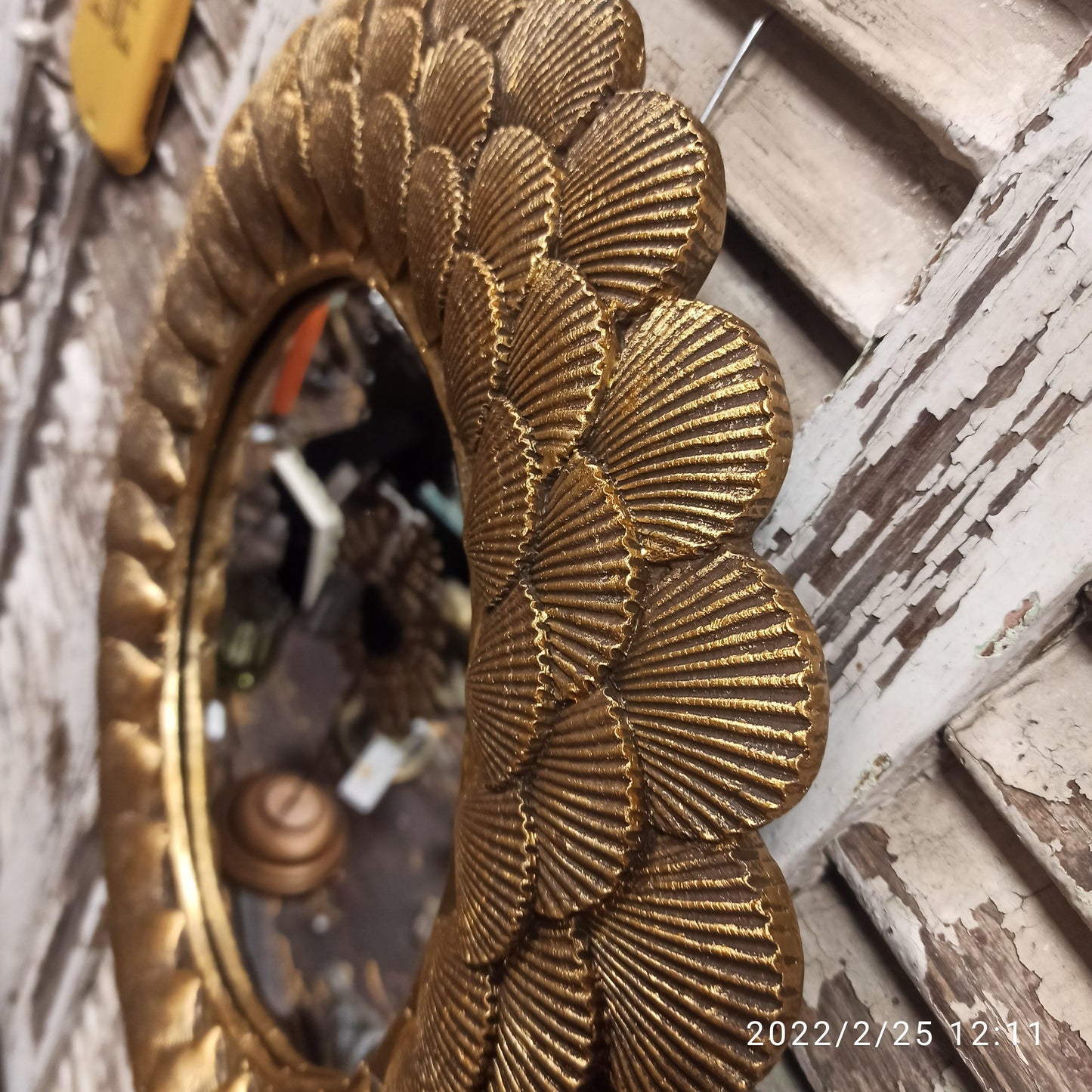 Miroir coquillage doré Ø 39 cm